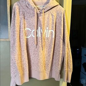 Calvin Klein Mauve Leopard Print Hoodie